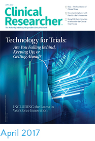 Clinical Researcher April 2017 cover