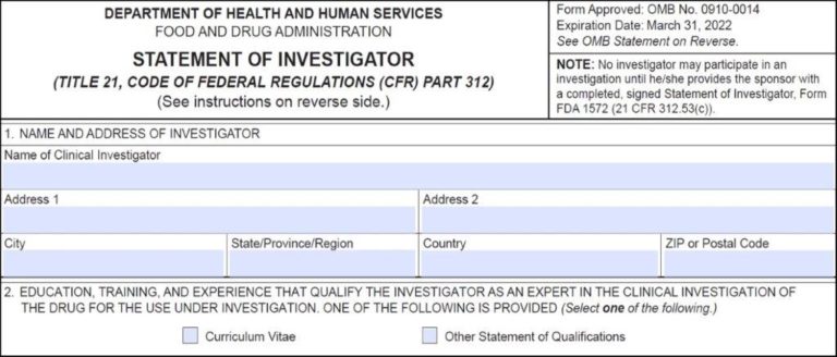 Revisiting The Form Fda 1572 Acrp