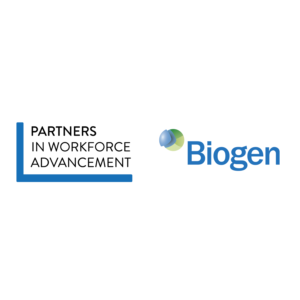 Biogen and Partners in Workforce Advancement Logos